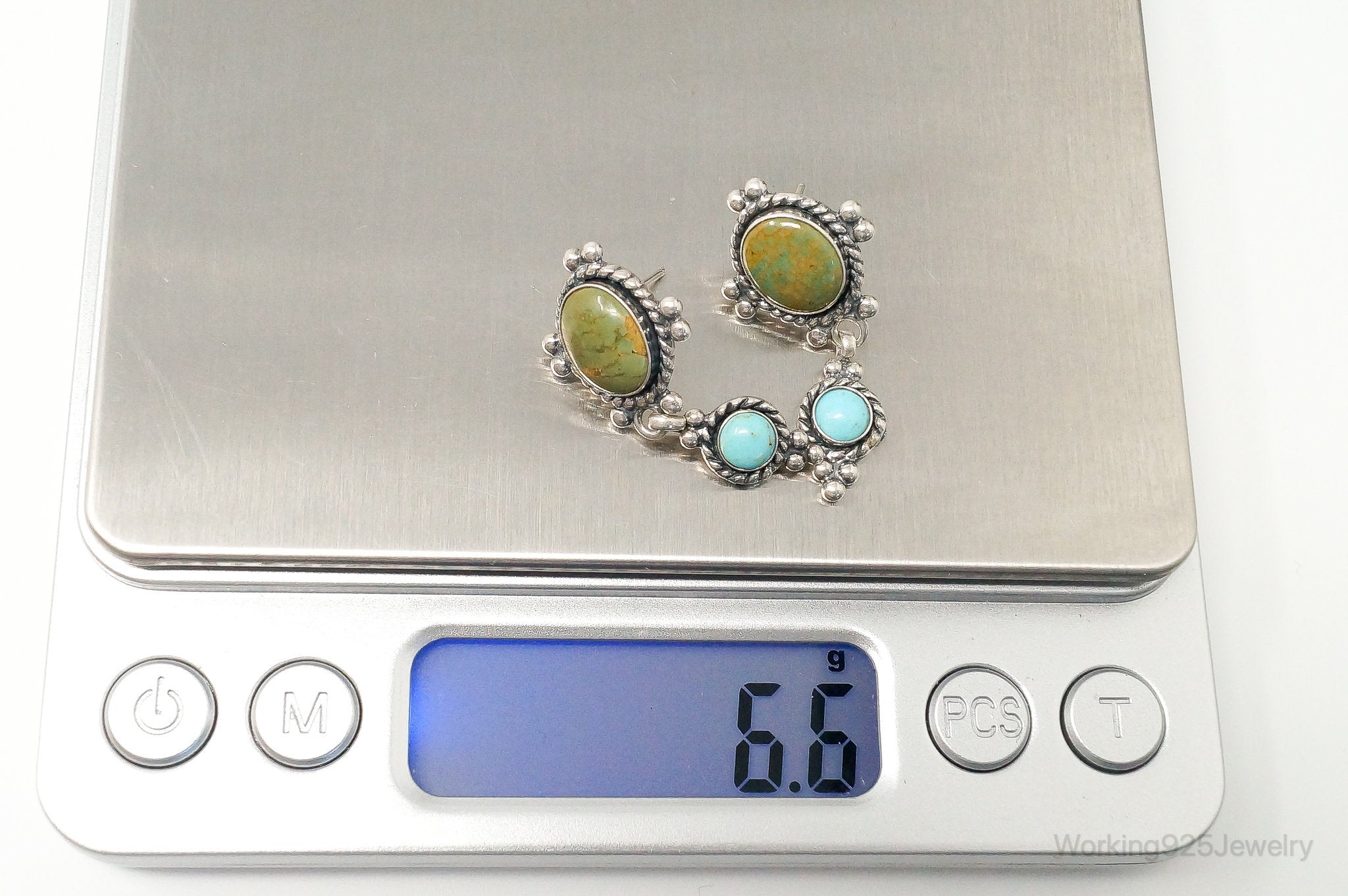 Vintage Native American QT Quoc Turquoise Sterling Silver Earrings | Jewelry > Earrings | Wiccan Center