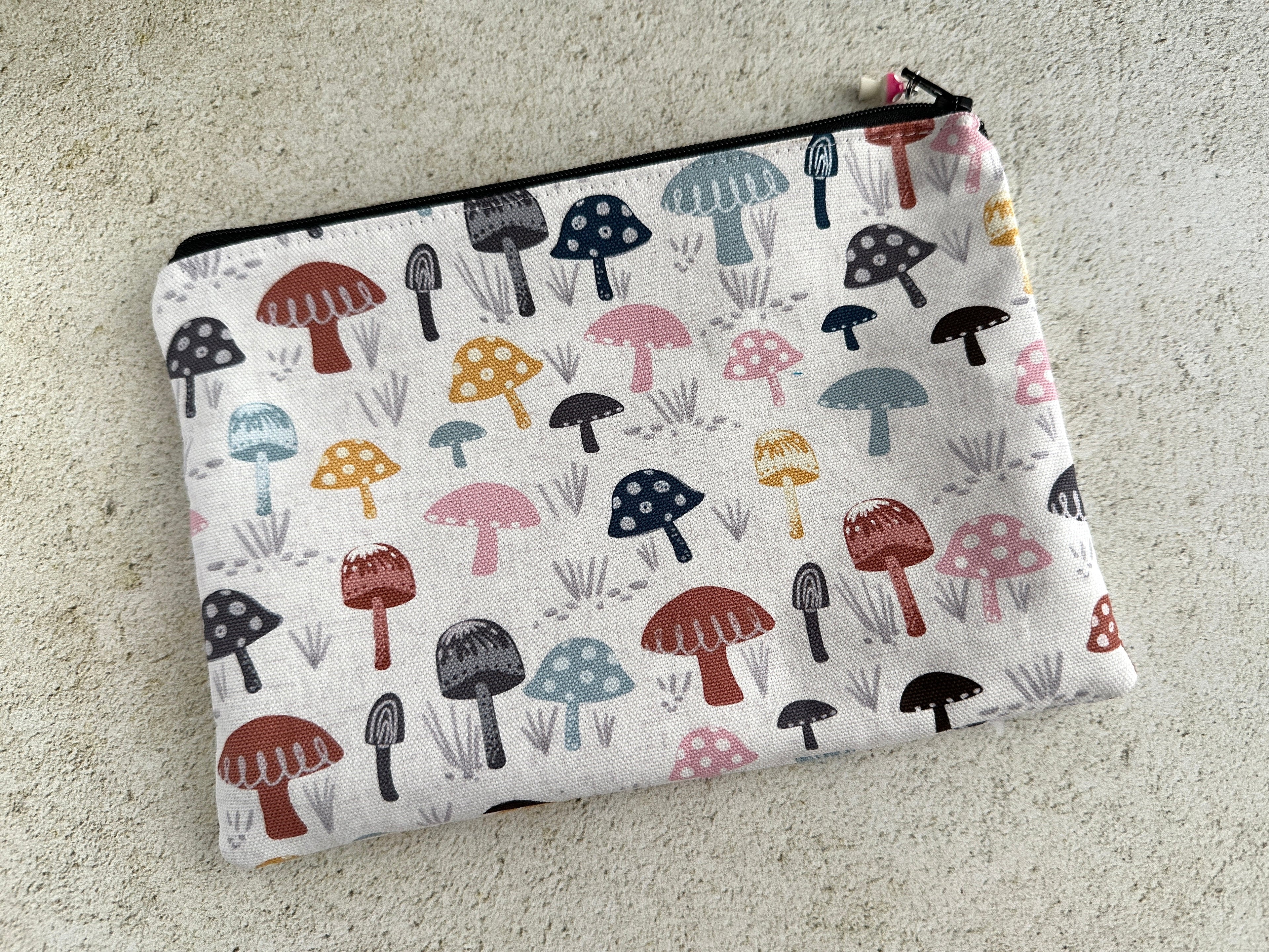 Cottagecore Mushroom Zipper Pouch With Charm