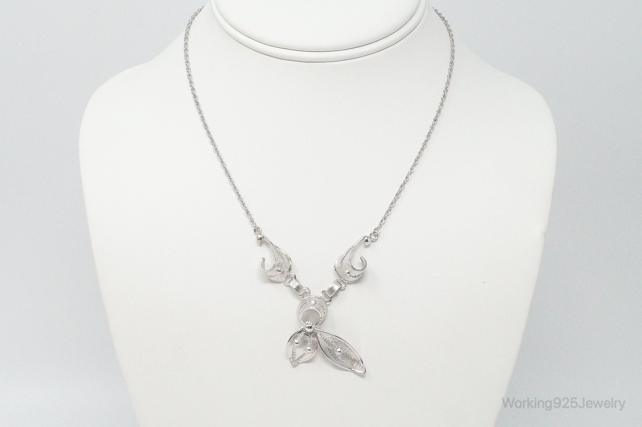 Vintage Joseph Esposito Filigree Sterling Silver Necklace | Jewelry > Necklaces > Pendants | Wiccan Center
