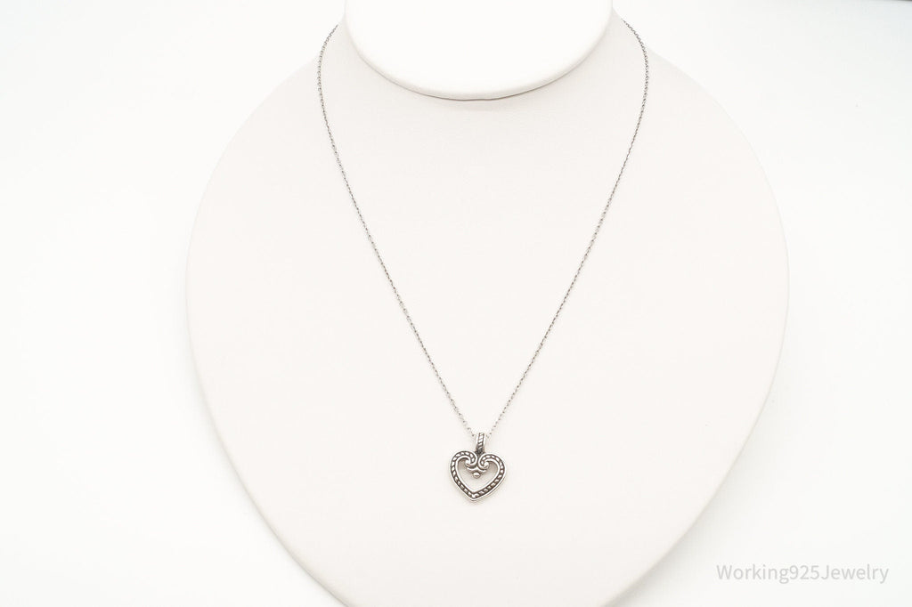 Vintage Designer ATI Art Deco Open Heart Sterling Silver Necklace | Jewelry > Necklaces > Pendants | Wiccan Center