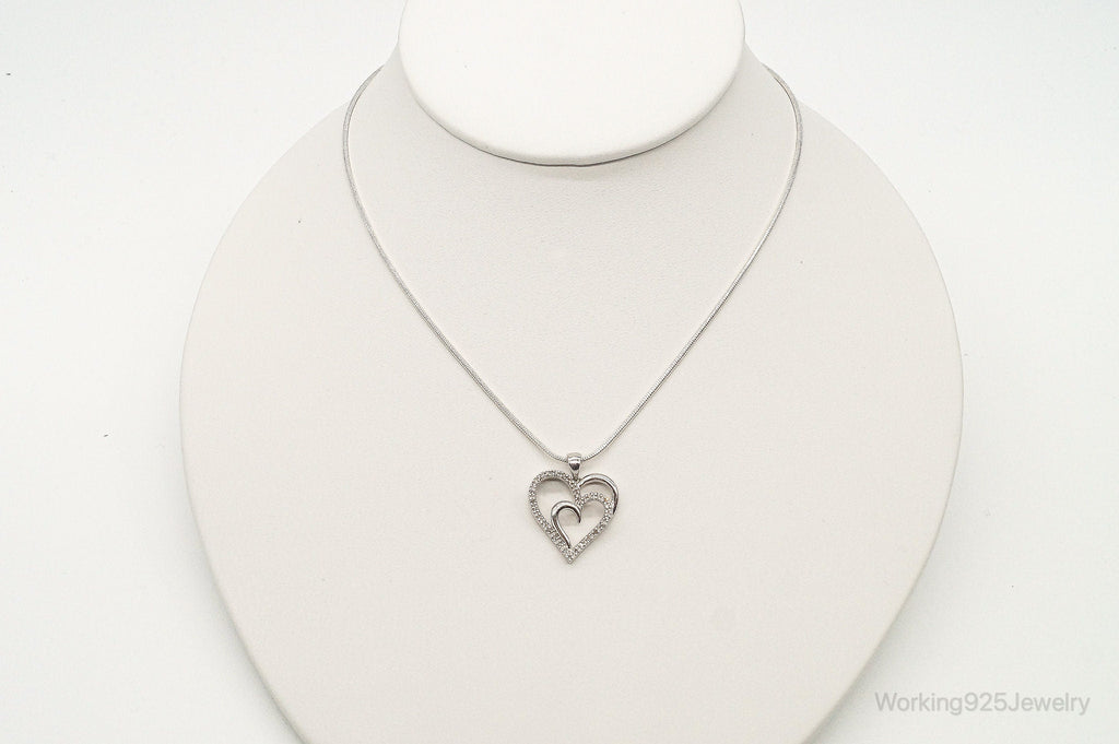 Vintage Designer SUN Diamond Heart Sterling Silver Necklace | Jewelry > Necklaces > Pendants | Wiccan Center