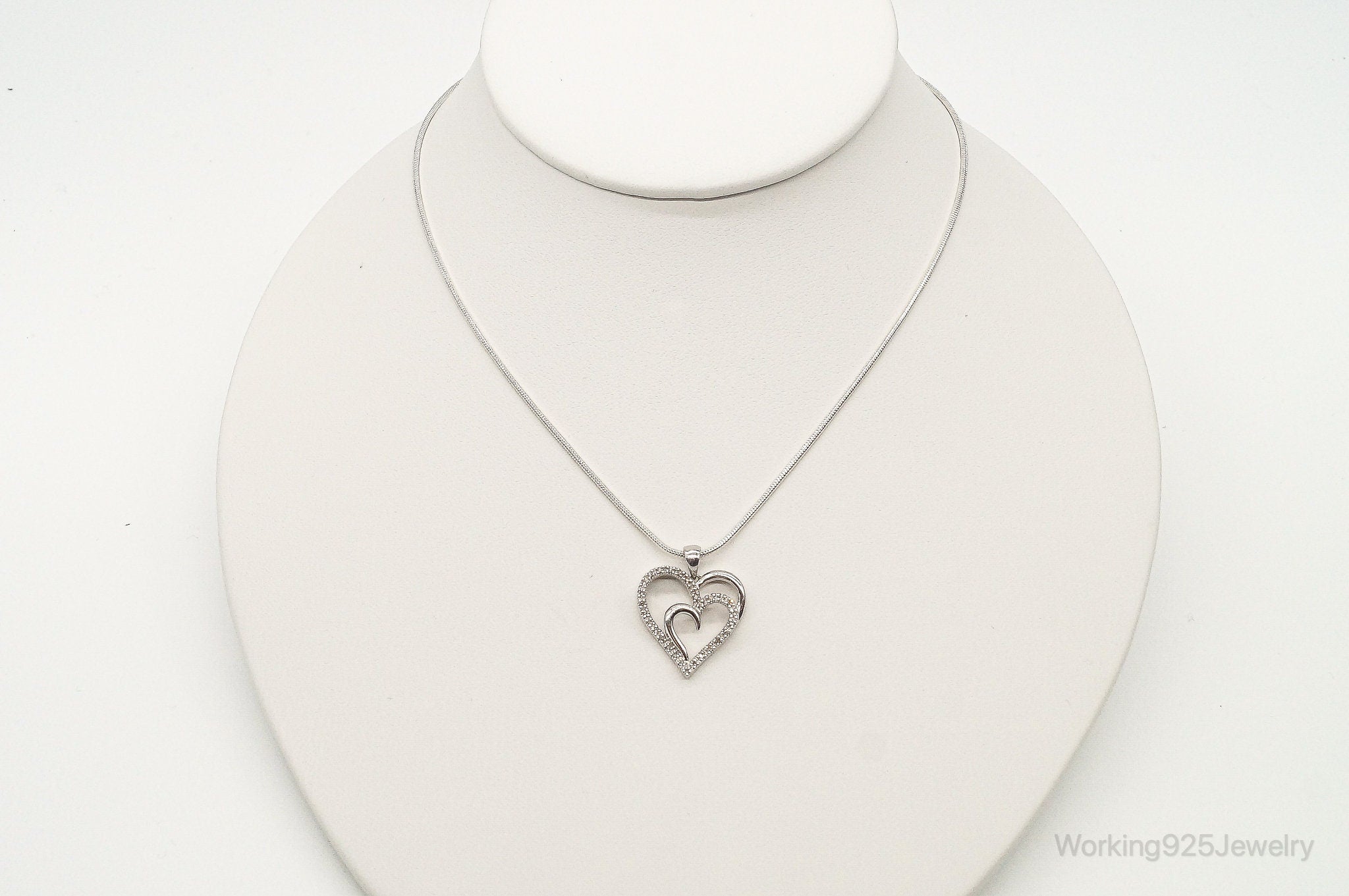 Vintage Designer SUN Diamond Heart Sterling Silver Necklace | Jewelry > Necklaces > Pendants | Wiccan Center