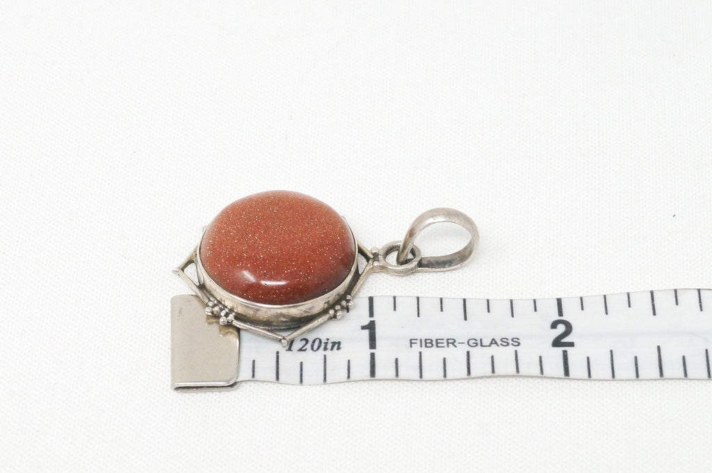Vintage Handmade Goldstone Sterling Silver Southwestern Necklace Pendant | Jewelry > Necklaces > Pendants | Wiccan Center