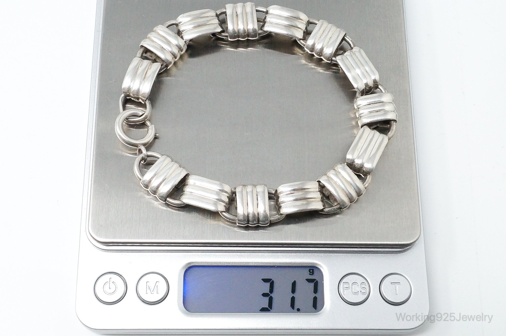 Vintage Designer Napier Modern Large Links Sterling Silver Bracelet | Jewelry > Bracelets | Wiccan Center