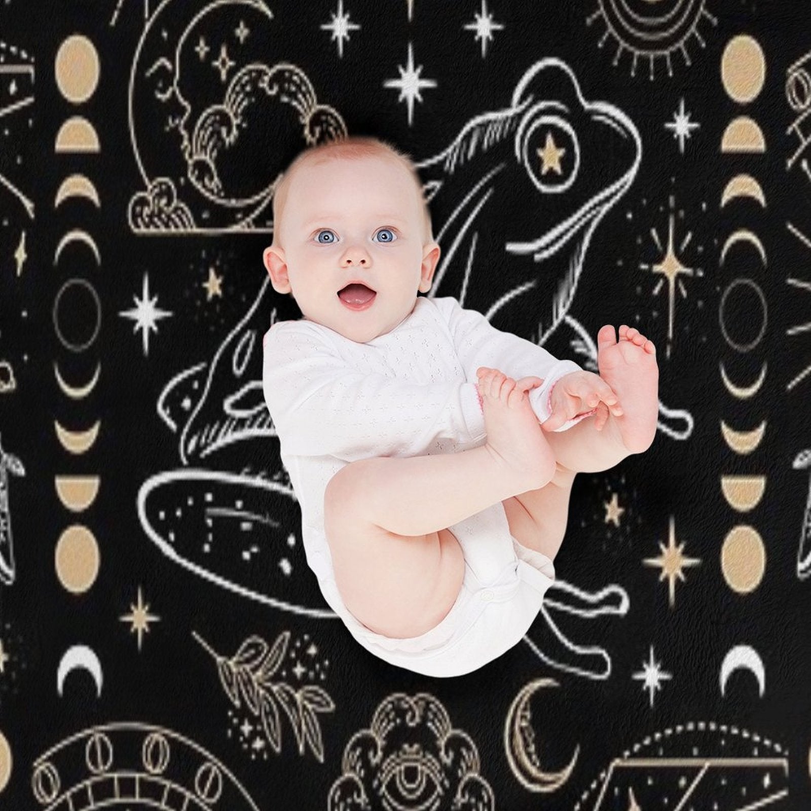Dark Academia Gothic Frog Grunge Moon Phases Magic, Fairycore Occult Goth Fantasy Plush Throw Blanket