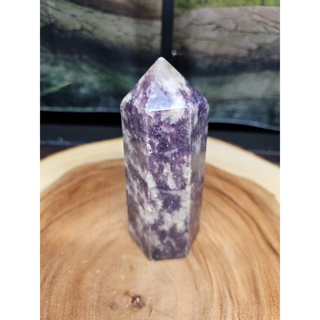 1ea Natural Purple Mica Lepidolite Crystal Point Tower Africa 539g | Crystal Points & Towers | Wiccan Center