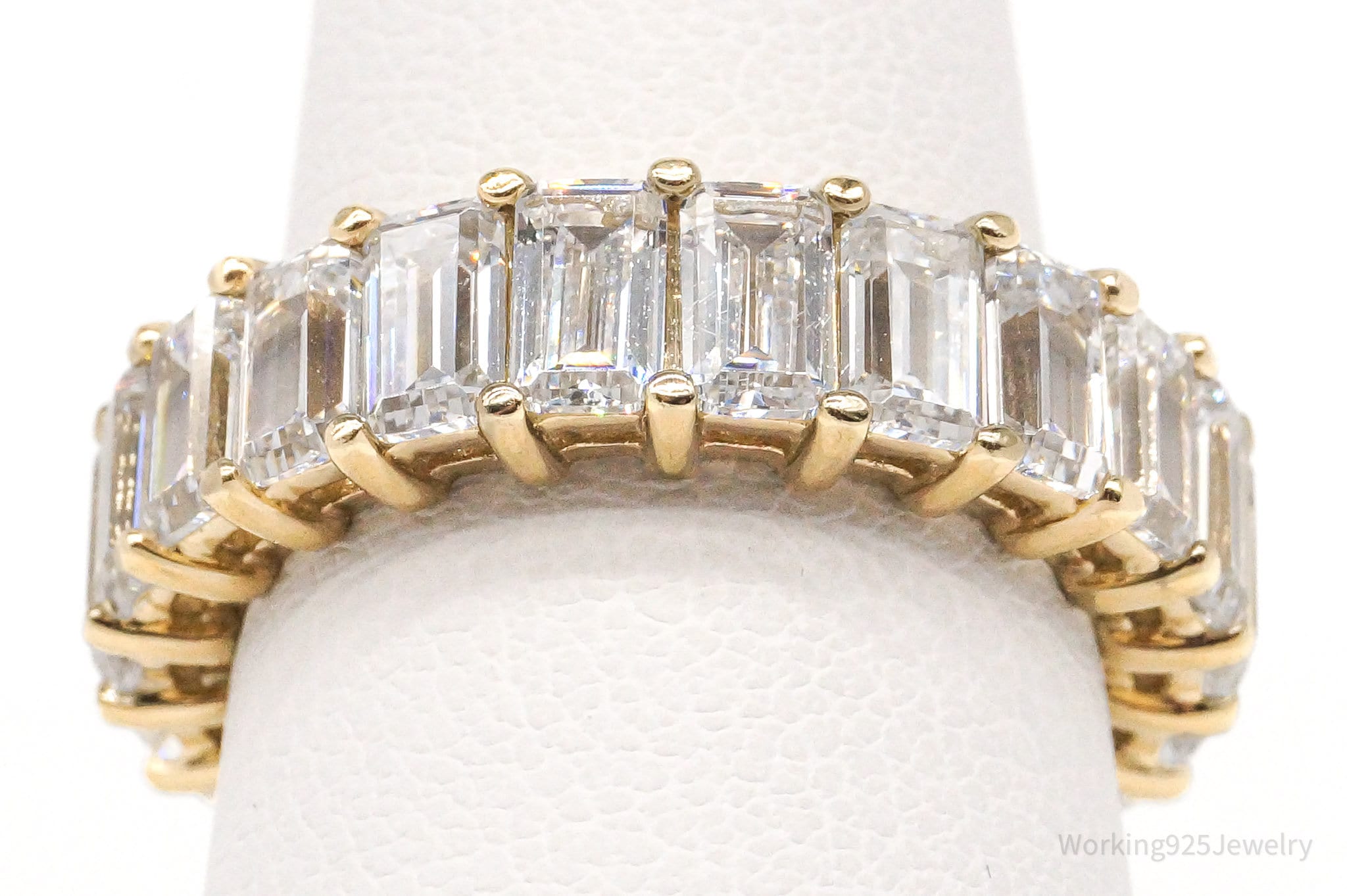 Vintage Cubic Zirconia Gold Vermeil Sterling Silver Band Ring - Size 7 | Jewelry > Rings | Wiccan Center