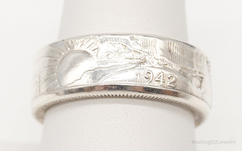 Vintage 1942 Half Dollar Silver Ring - Size 9 | Jewelry > Rings | Wiccan Center