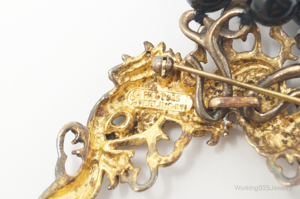 1987 Franklin Mint Year Of The Dragon Gold Vermeil Sterling Silver Pin Necklace | Jewelry > Necklaces > Pendants | Wiccan Center