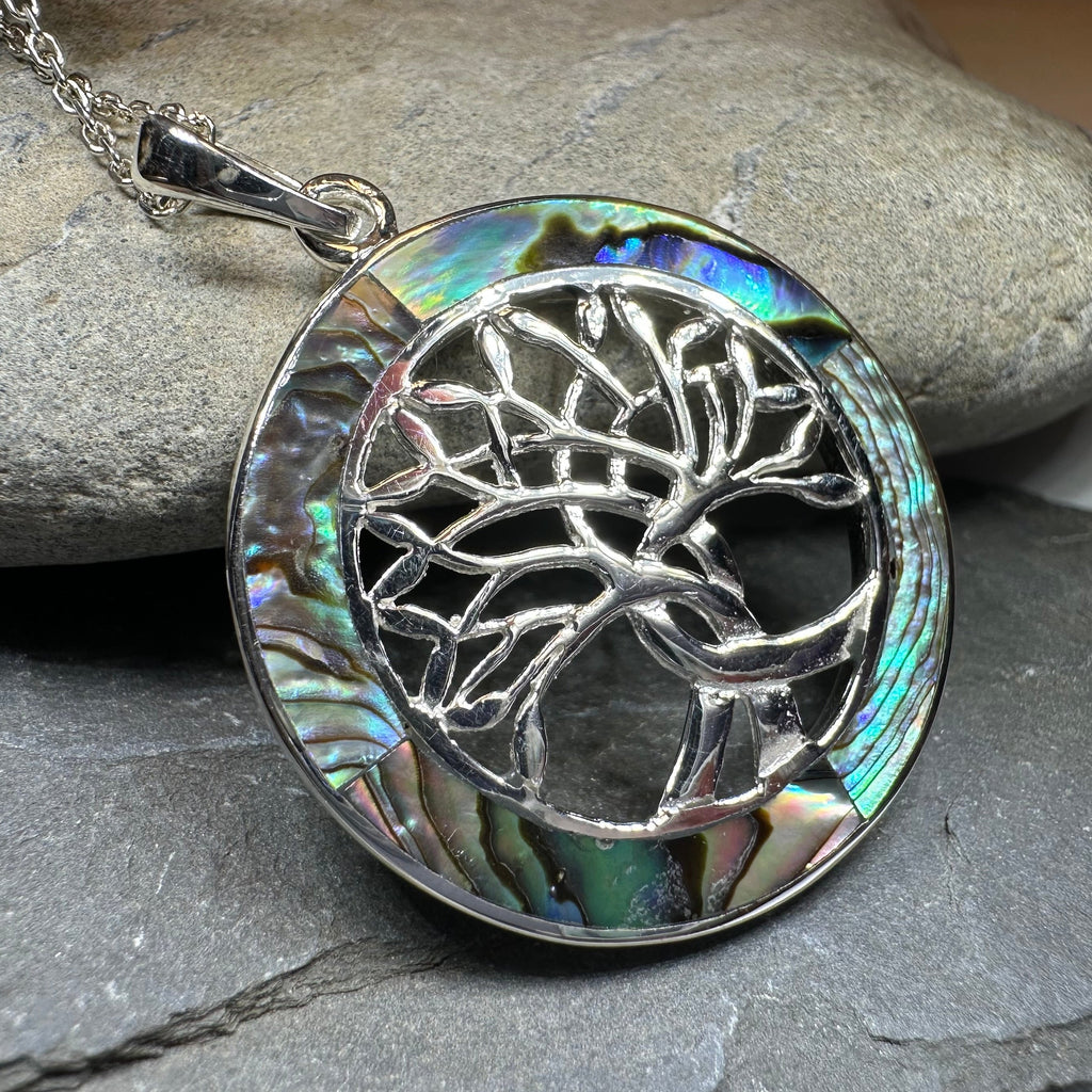 Carmina Tree of Life Shell Necklace in Sterling Silver | Pendant | Wiccan Center