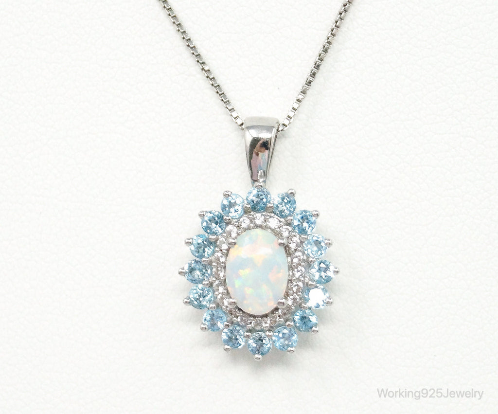 Designer Jane Seymour Blue Topaz Cubic Zirconia Sterling Silver Necklace | Jewelry > Necklaces > Pendants | Wiccan Center