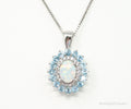 Designer Jane Seymour Blue Topaz Cubic Zirconia Sterling Silver Necklace | Jewelry > Necklaces > Pendants | Wiccan Center