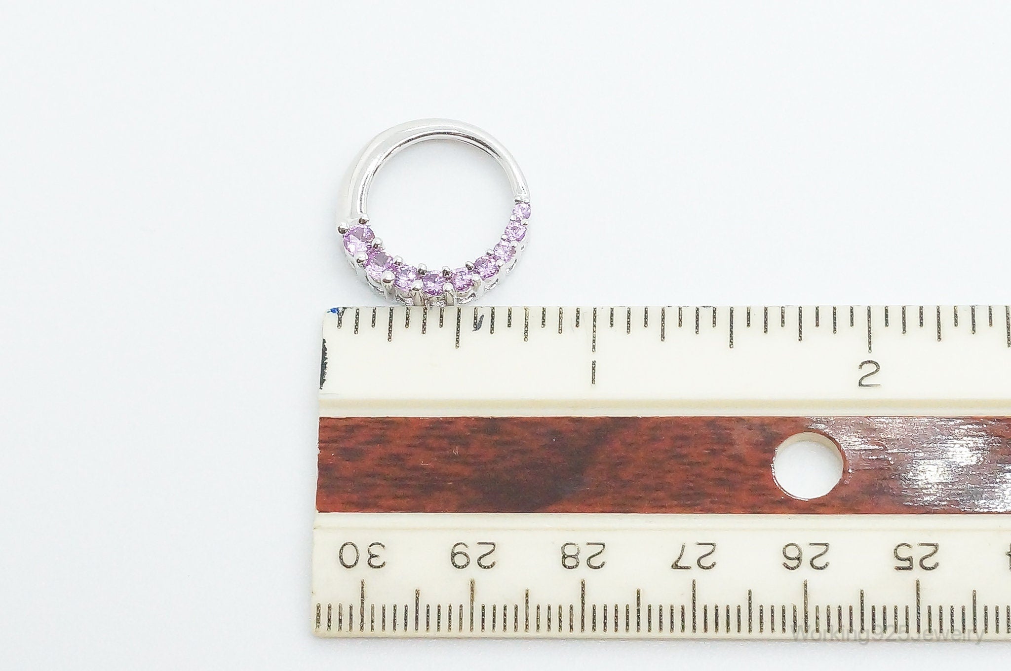 10K White Gold Pink Sapphire Sterling Silver Necklace Pendant | Jewelry > Necklaces > Pendants | Wiccan Center