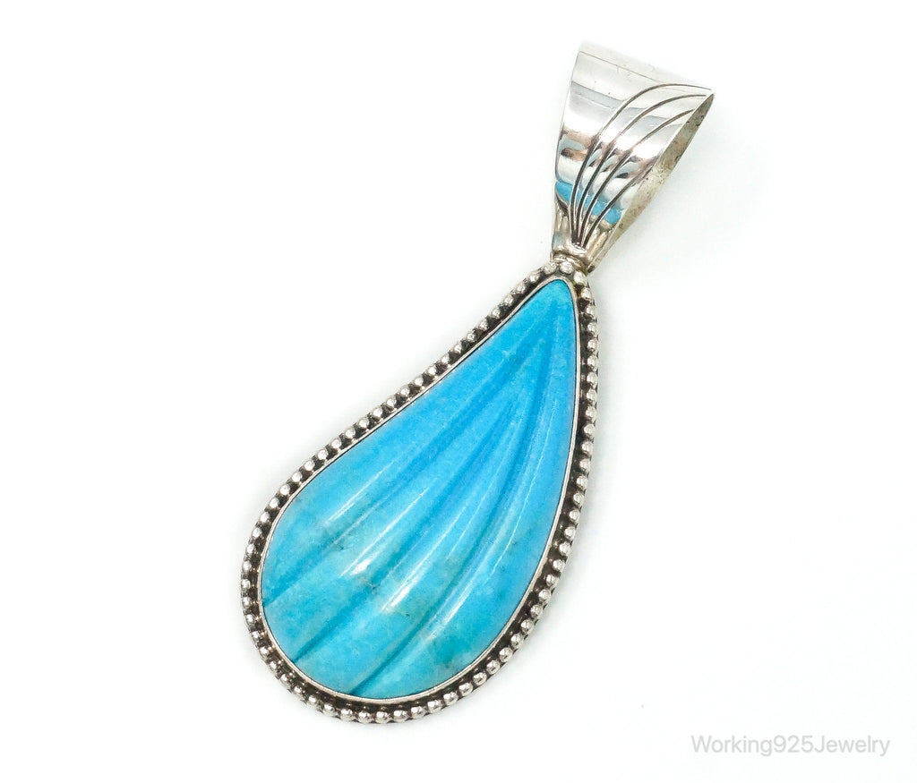 Vintage Desert Rose Trading Co Large Turquoise Sterling Silver Pendant | Jewelry > Necklaces > Pendants | Wiccan Center