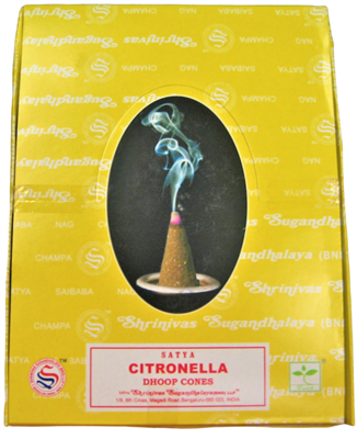 Satya Sandalwood Dhoop Cones (12/box)