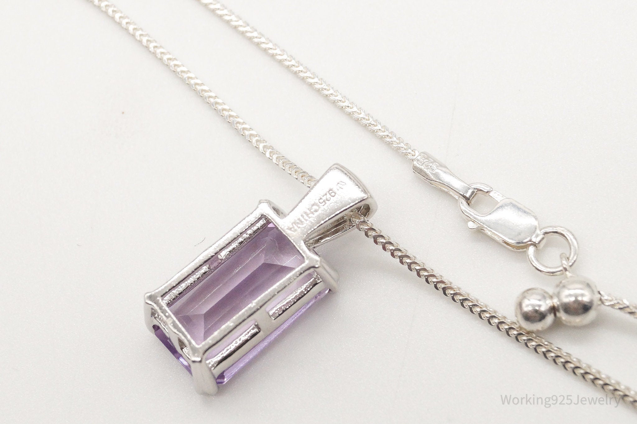 Vintage Amethyst Sterling Silver Adjustable Chain Necklace | Jewelry > Necklaces > Pendants | Wiccan Center