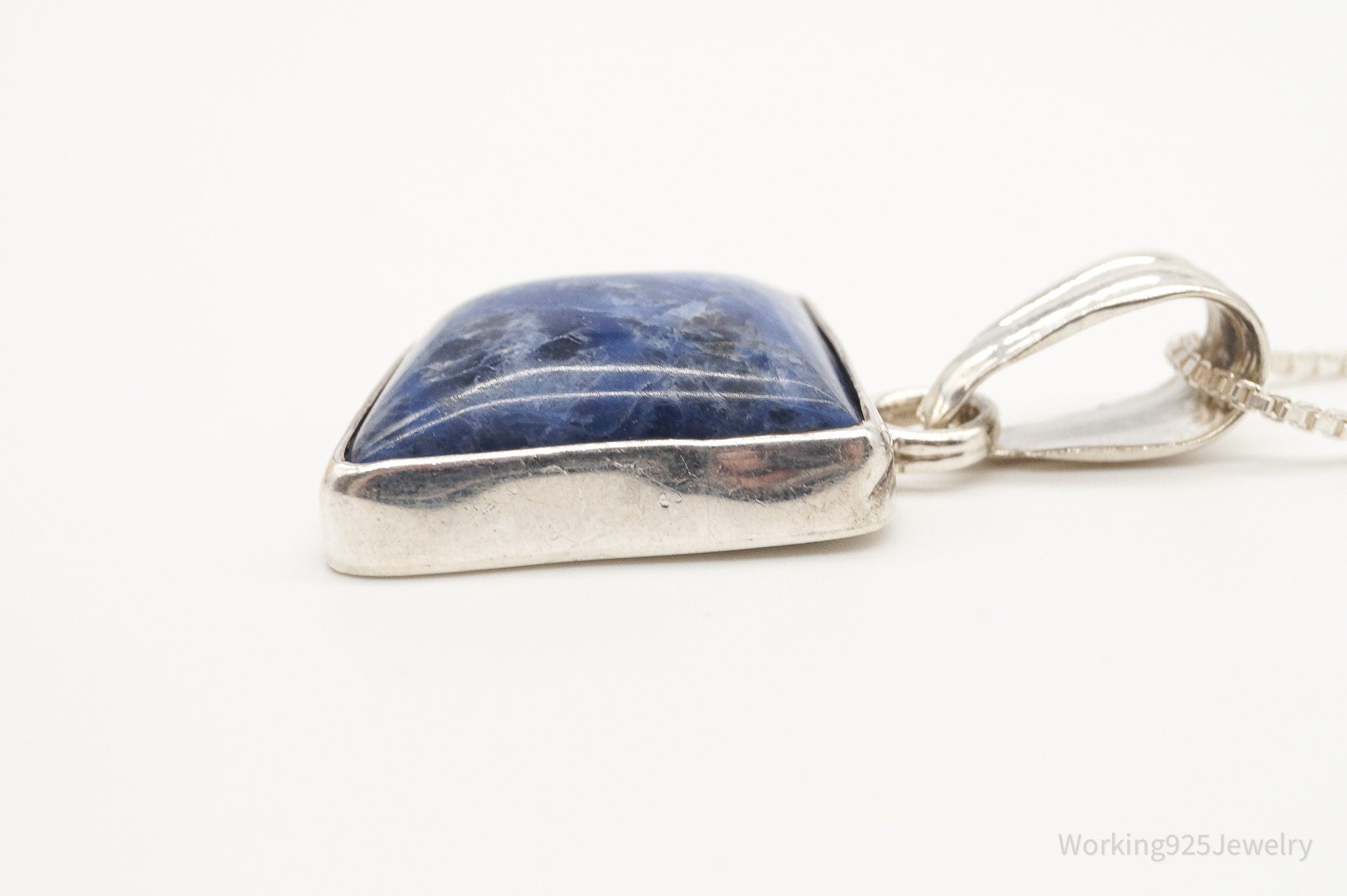 Vintage Large Sodalite Sterling Silver Necklace | Jewelry > Necklaces > Pendants | Wiccan Center