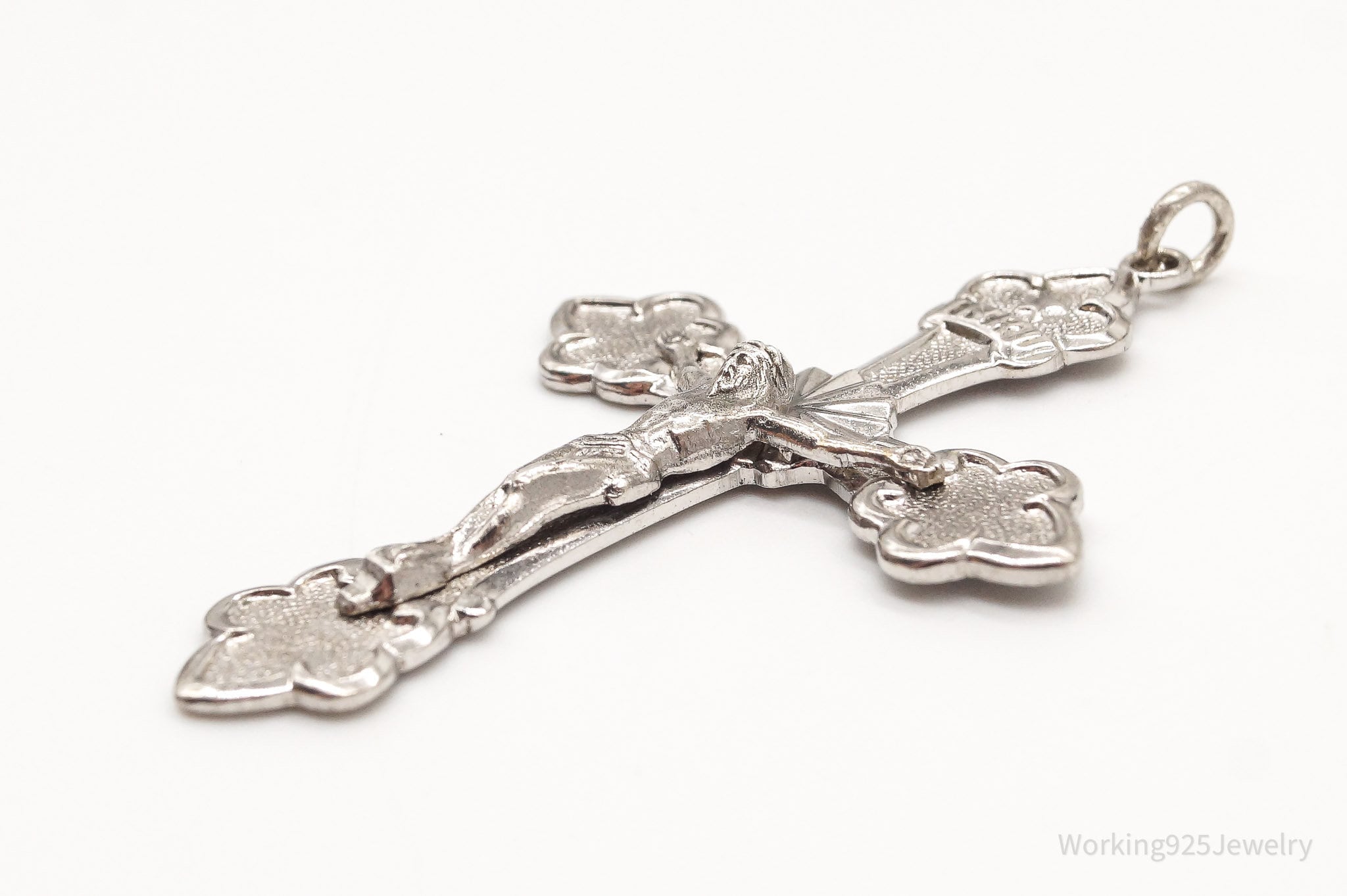 Large Antique INRI Crucifix Cross Sterling Silver Pendant | Jewelry > Necklaces > Pendants | Wiccan Center