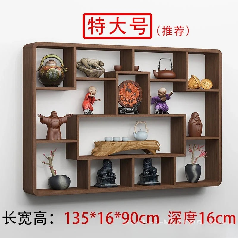 Solid Wood Duobao Bogu Display Shelf | Modern Chinese Curio Etagere | Shelving | Wiccan Center