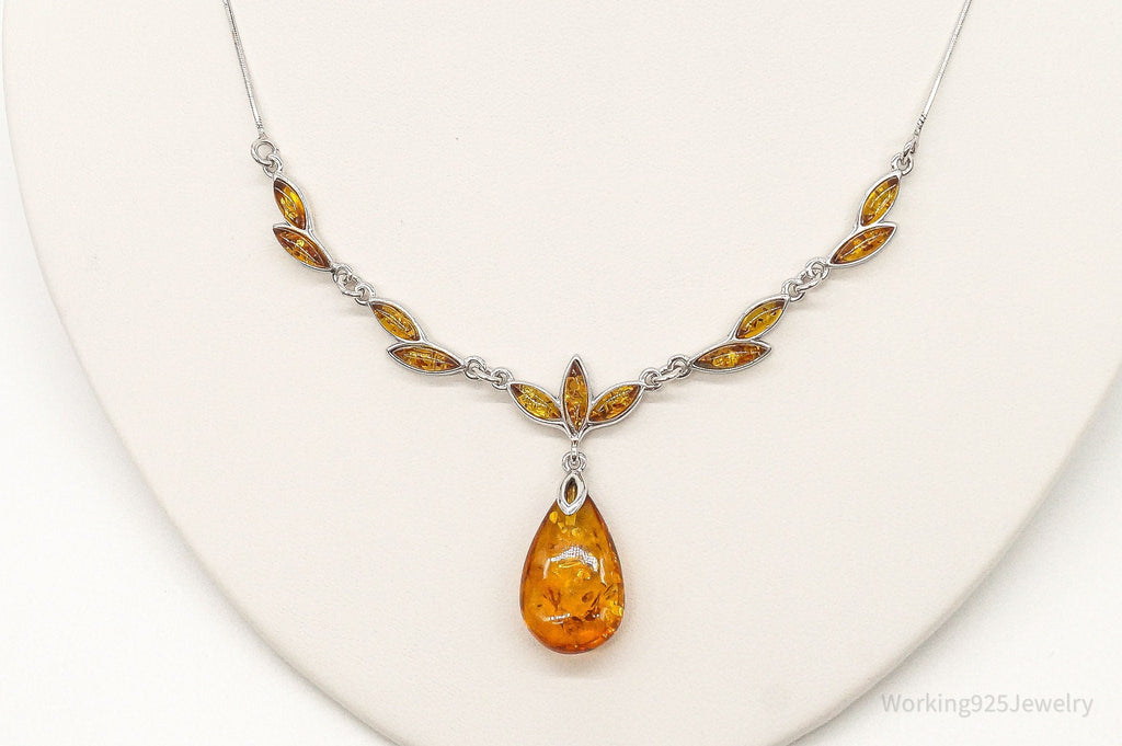 Vintage Designer Amber Sterling Silver Necklace | Jewelry > Necklaces > Pendants | Wiccan Center