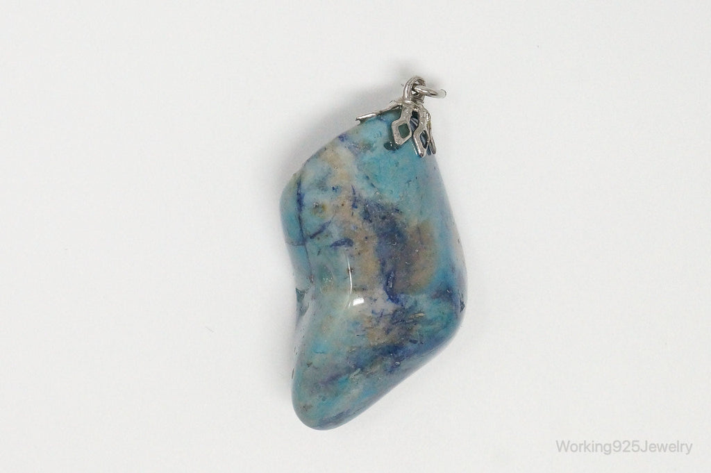 Vintage Large Blue Agate Necklace Pendant | Jewelry > Necklaces > Pendants | Wiccan Center