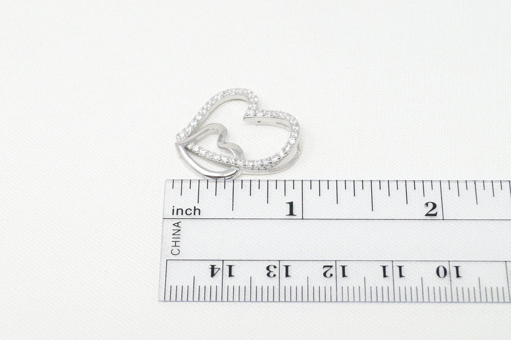 Vintage Open Hearts Collection CZ Sterling Silver Necklace Pendant | Jewelry > Necklaces > Pendants | Wiccan Center