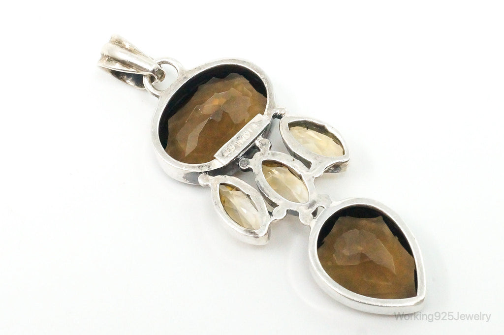 Vintage Large Smoky Topaz Citrine Sterling Silver Pendant | Jewelry > Necklaces > Pendants | Wiccan Center