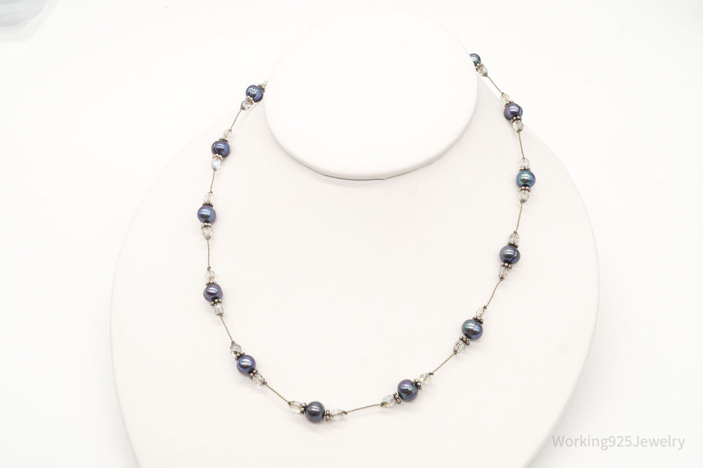 Vintage Tahitian Pearl & Glass Bead Sterling Silver String Necklace | Jewelry > Necklaces > Pendants | Wiccan Center