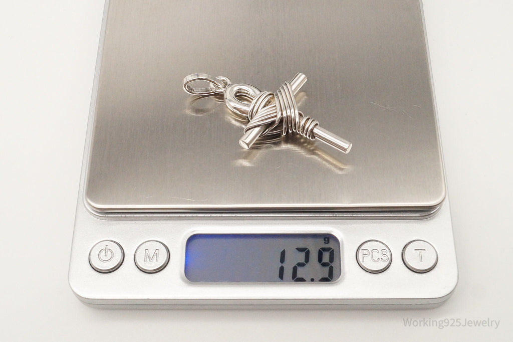 Large Vintage Mexico Wrapped Cross Sterling Silver Pendant | Jewelry > Necklaces > Pendants | Wiccan Center