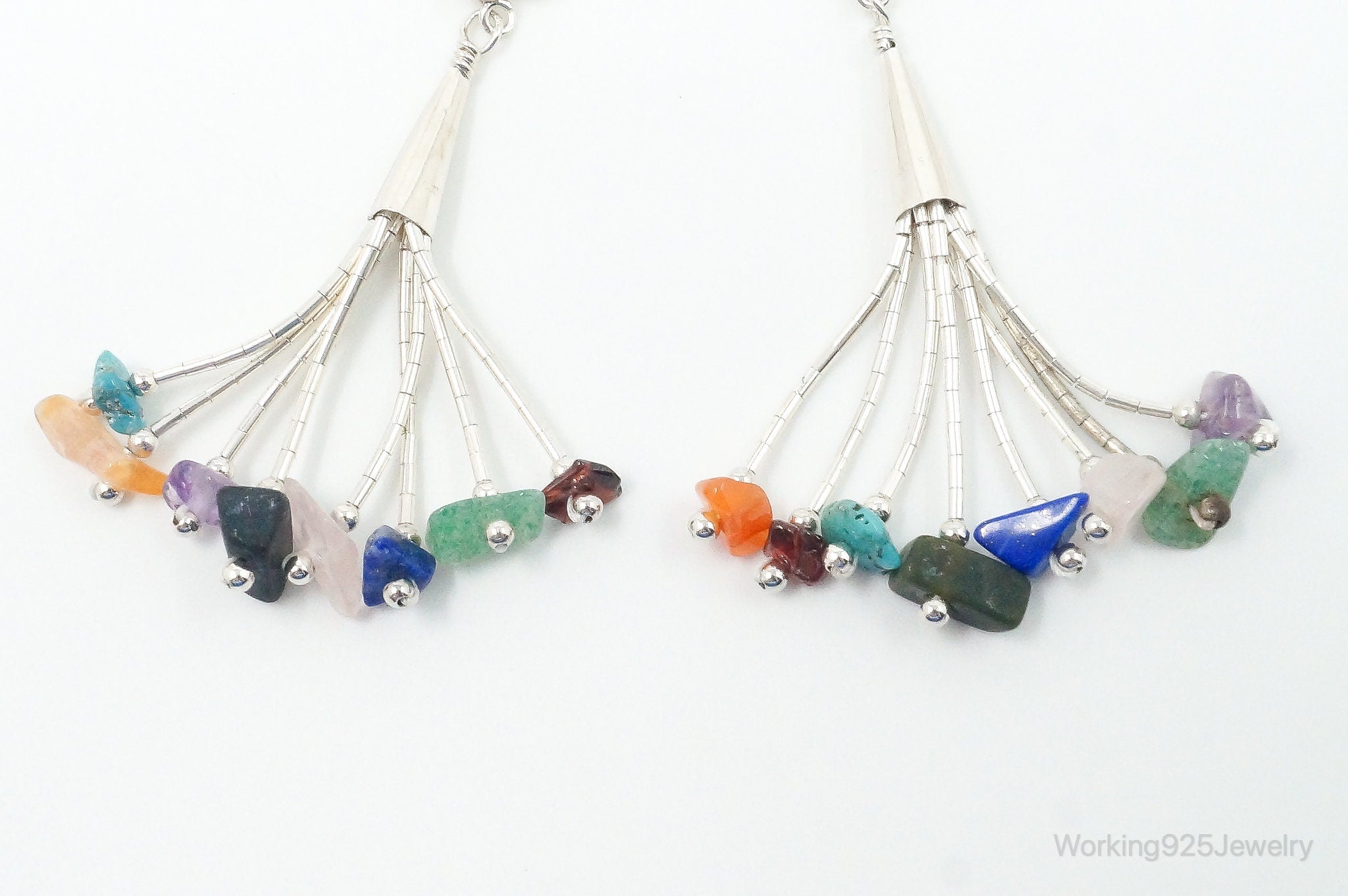 Vintage Designer CJC Multi Gem Sterling Silver Earrings | Jewelry > Earrings | Wiccan Center