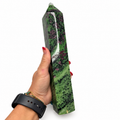 Ruby Zoisite Tower — 10" UV Reactive Anyolite Crystal Tower for Love & Vitality | Rocks & Fossils | Wiccan Center