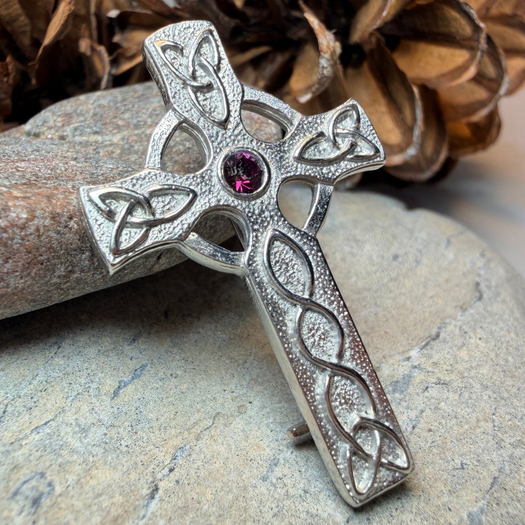 Celtic Cross Crystal Brooch - Handmade in Scotland | Brooch | Wiccan Center