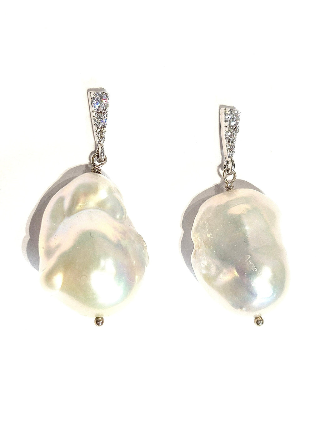 Baroque Pearl Rhinestone Encrusted Post earrings