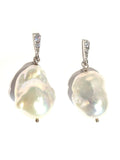 Baroque Pearl Rhinestone Encrusted Post earrings