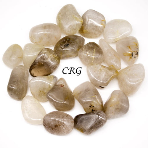 8OZ LOT - Rutilated Quartz Tumbled Stones from South Africa | Rutilated Quartz | Wiccan Center