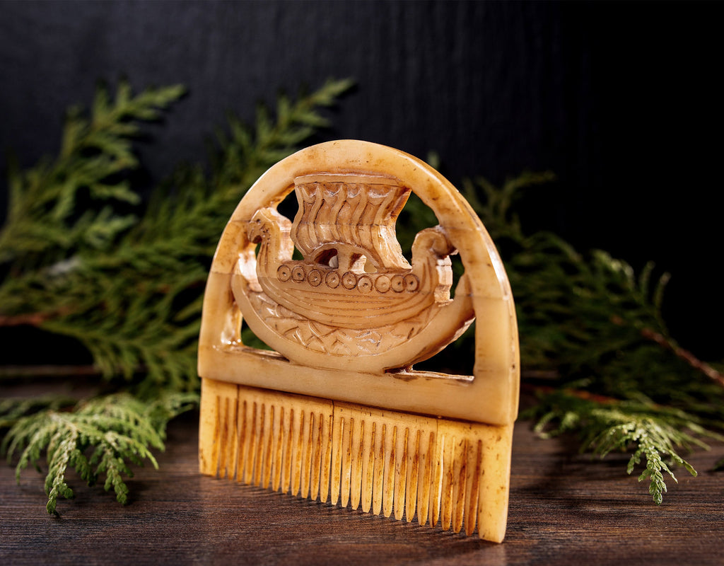 Bone Beard Comb – Viking Drakkar Longship Comb