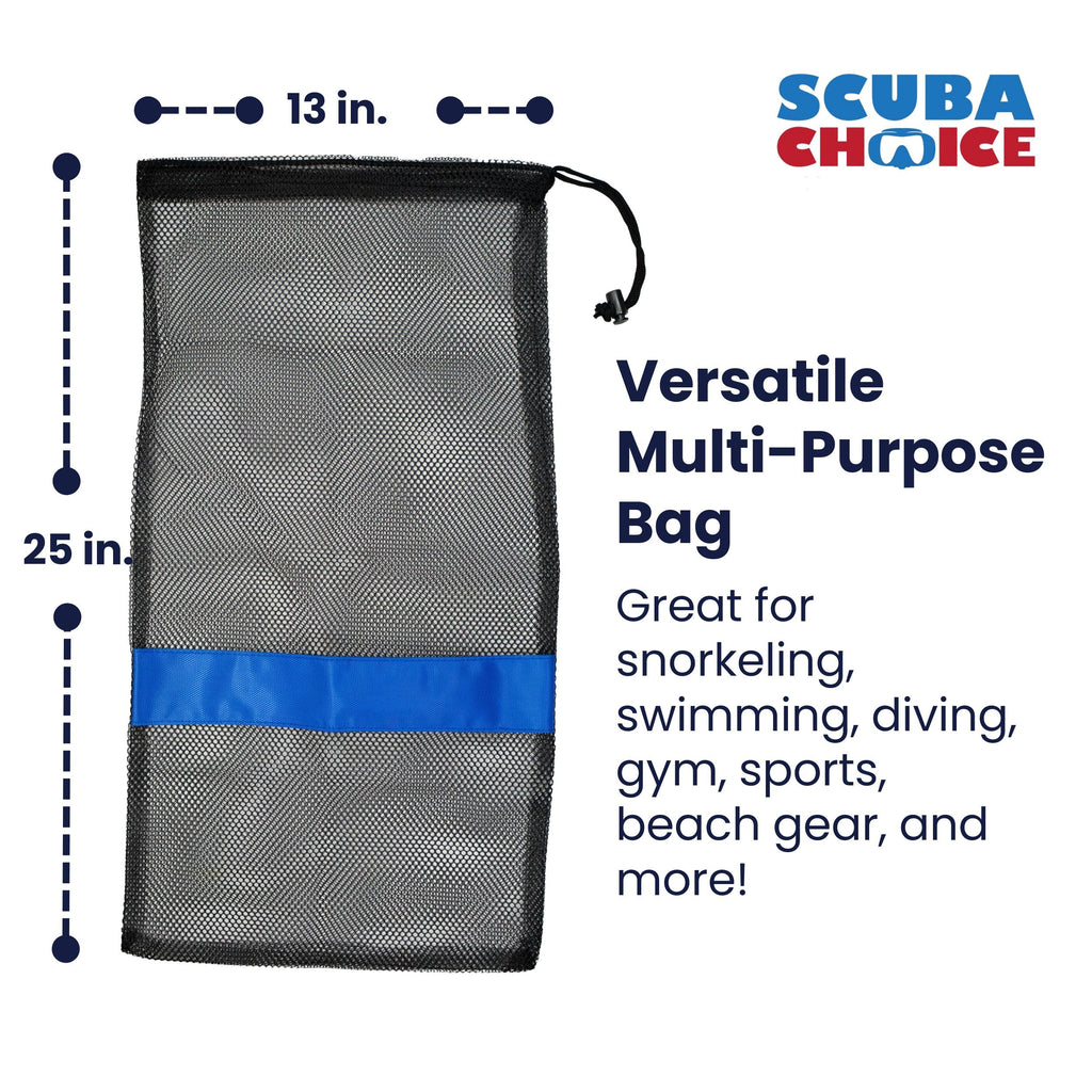 Scuba Diving Snorkeling Drawstring Mesh Bag - 25" x 13" | Mesh Bags | Wiccan Center