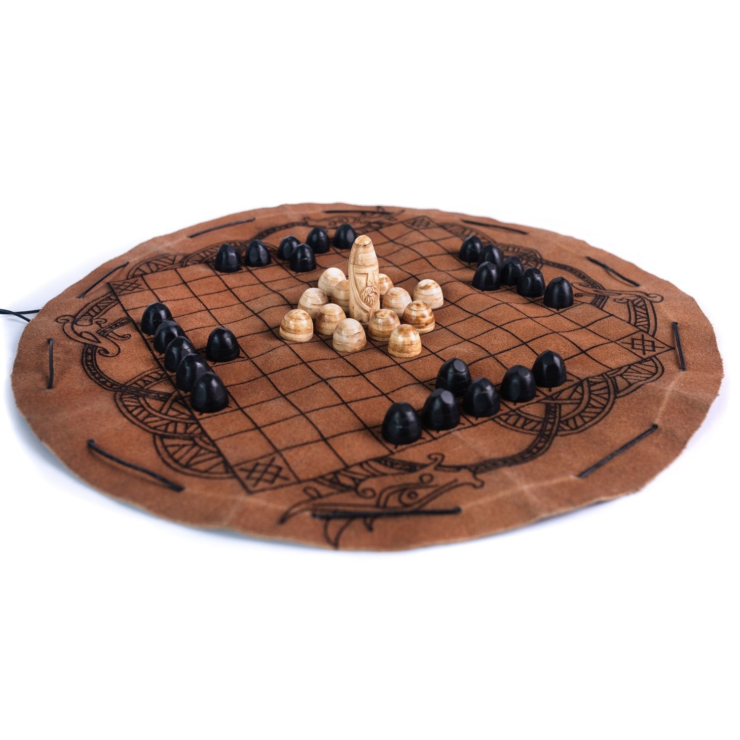 Hnefatafl Travel Set – Leather Board & Pieces | Home & Decor | Wiccan Center