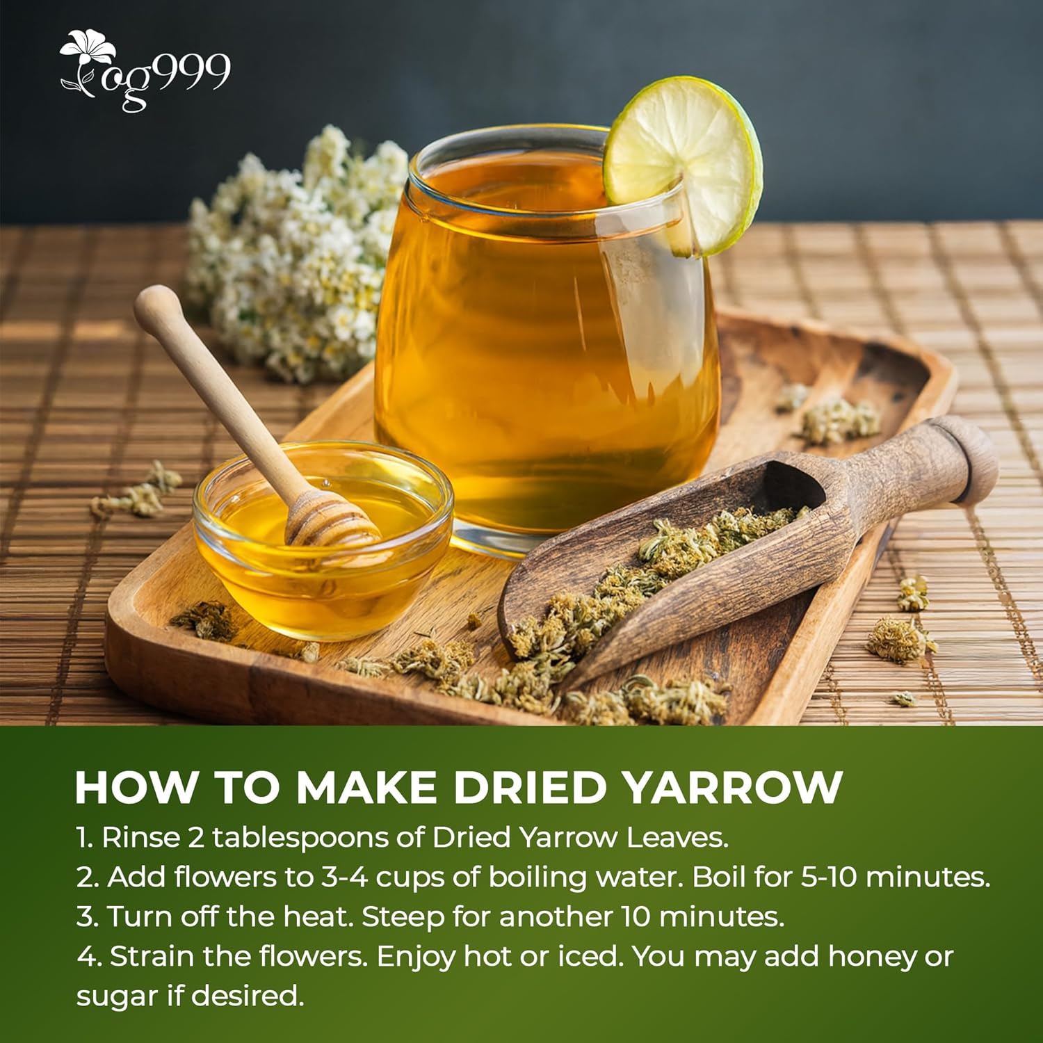 Premium Yarrow Tea Leaves | Naturally Aromatic, Freshly Packed Loose Leaf Yarrow | Tea | Wiccan Center