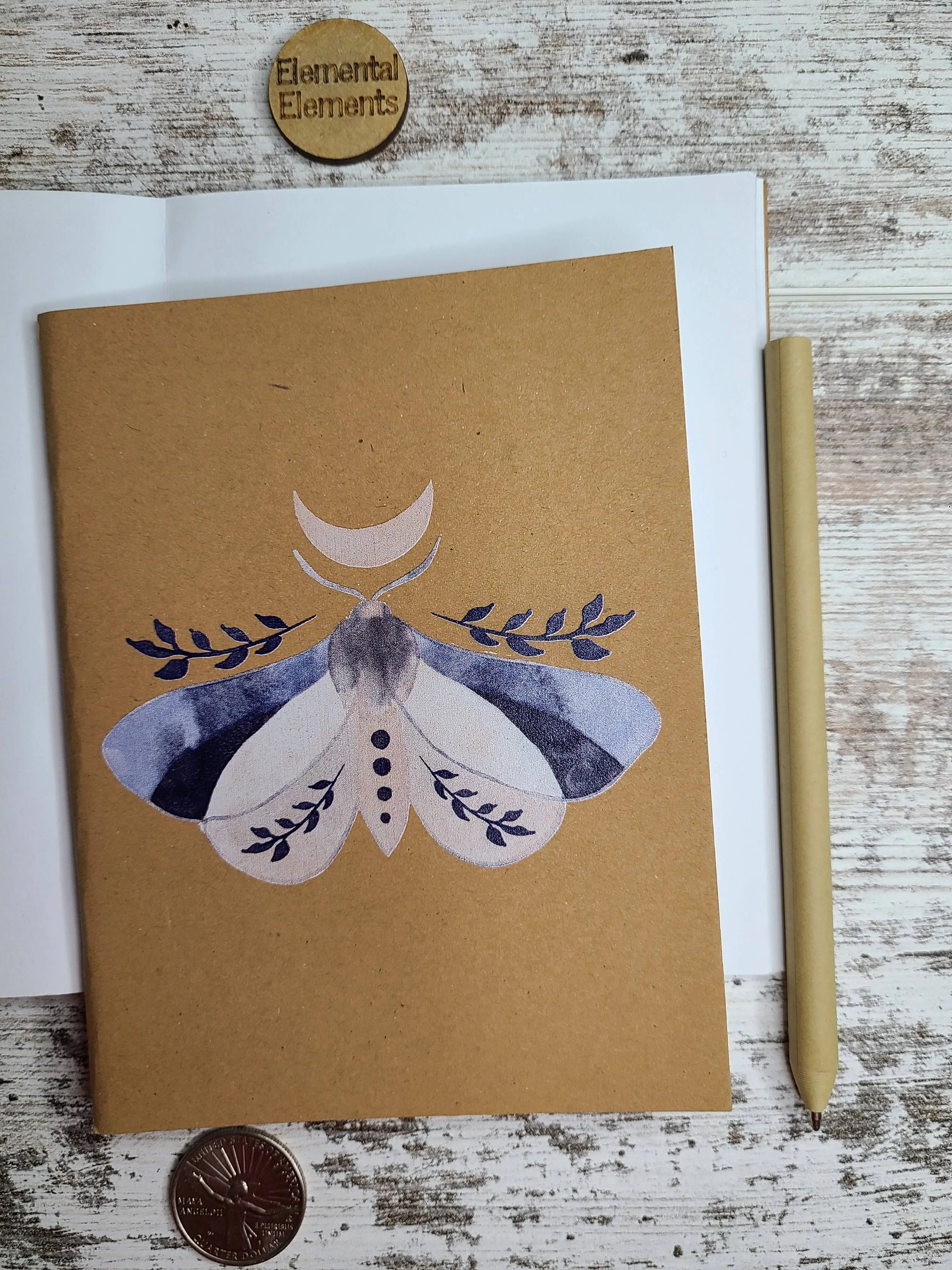 Watercolor Moon Moth Journal | | Wiccan Center