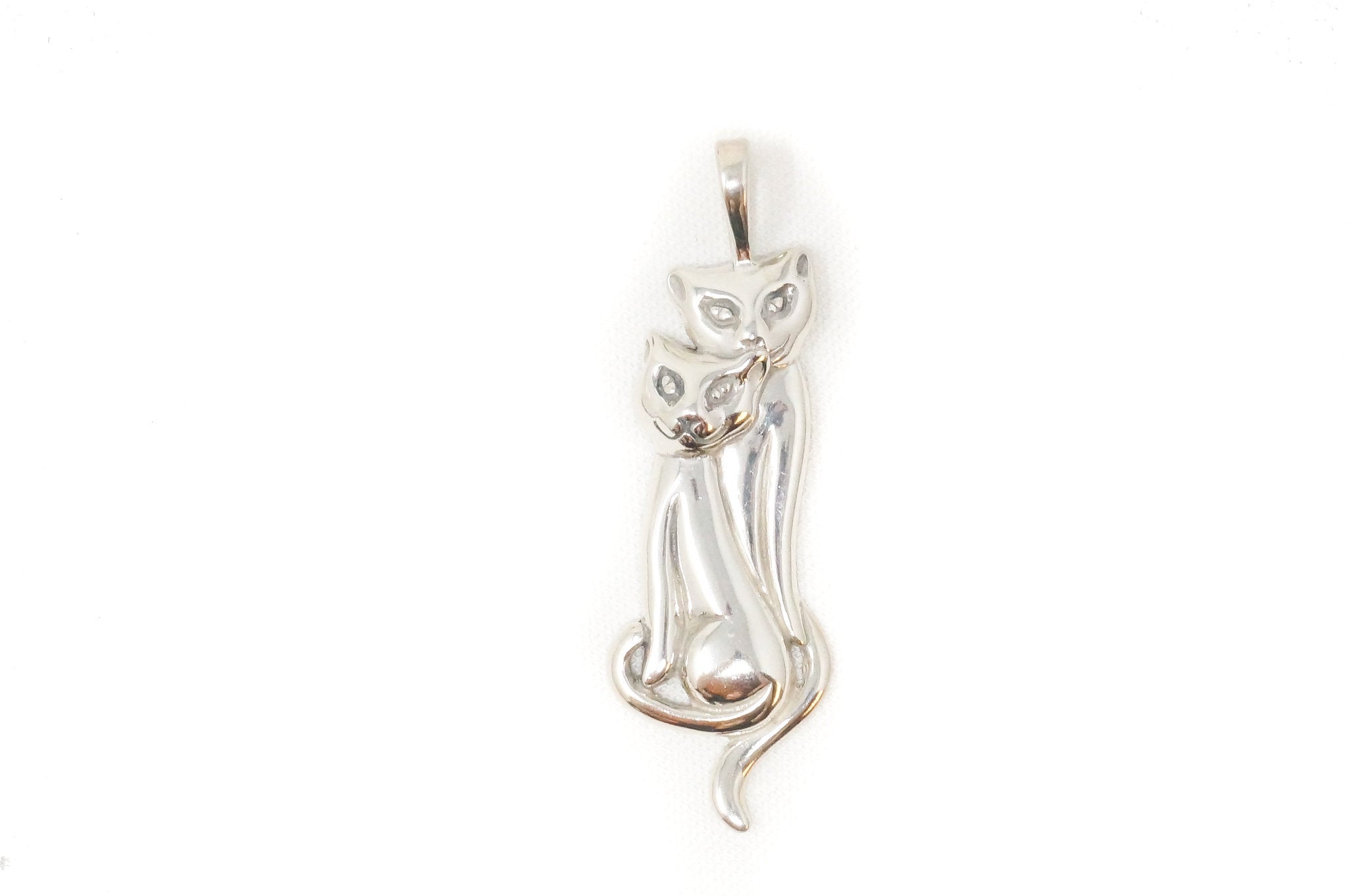 Vintage Designer KABANA Kittens Cats Sterling Silver Necklace Pendant | Jewelry > Necklaces > Pendants | Wiccan Center