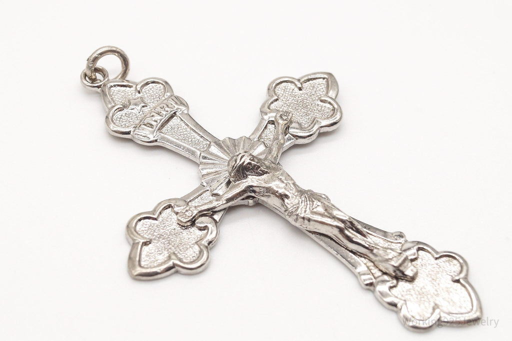 Large Antique INRI Crucifix Cross Sterling Silver Pendant | Jewelry > Necklaces > Pendants | Wiccan Center