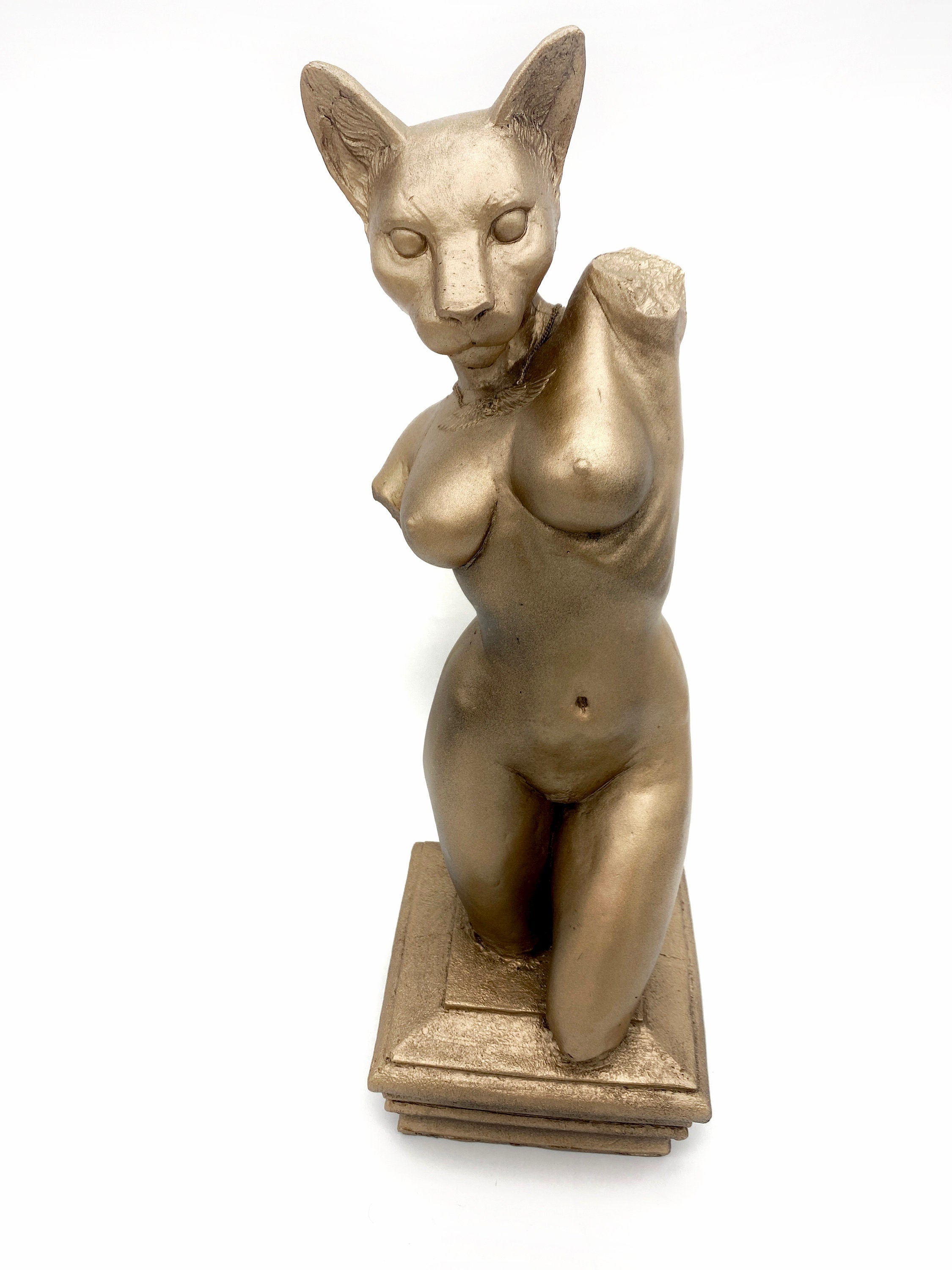 Bast Statue 12" version | Mythological Deities Figurine | Myths and Legends Bastet Statue | Egyptian Altar Statue for Gothic and Home Decor
