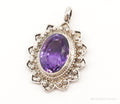 Vintage Large Amethyst Sterling Silver Pendant | Jewelry > Necklaces > Pendants | Wiccan Center
