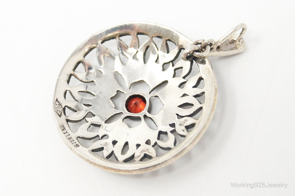 Large Judith Jack Garnet Marcasite Art Deco Sterling Silver Pendant | Jewelry > Necklaces > Pendants | Wiccan Center