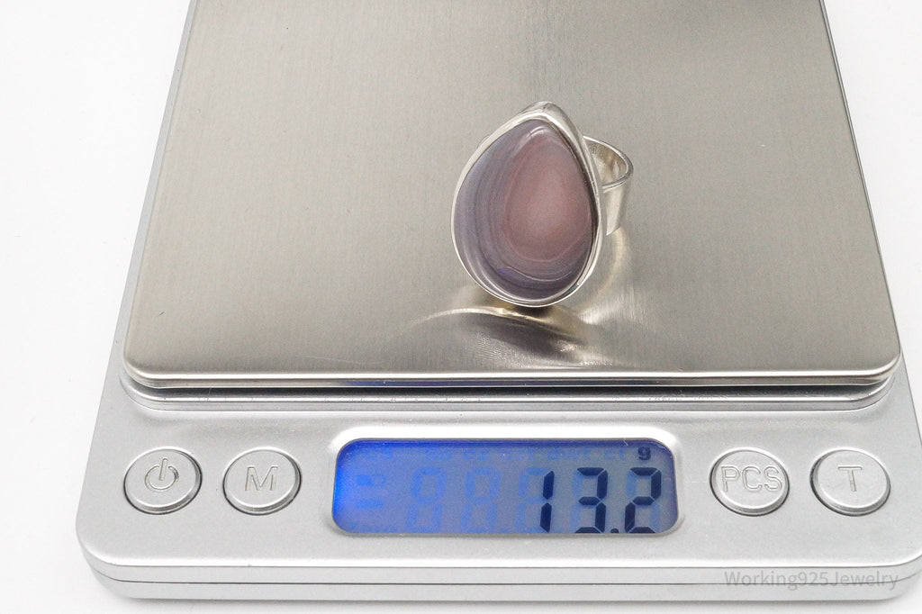 Vintage Lace Agate Sterling Silver Ring - Size 8.5 Adjustable | Jewelry > Rings | Wiccan Center