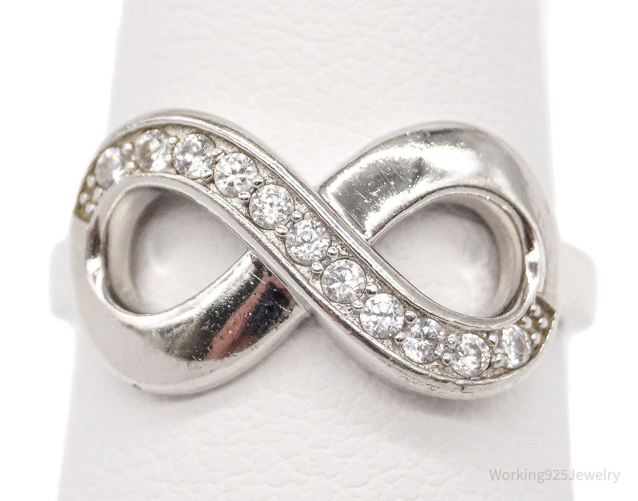 Vintage ESSE Cubic Zirconia Infinity Sterling Silver Ring - Size 5 | Jewelry > Rings | Wiccan Center