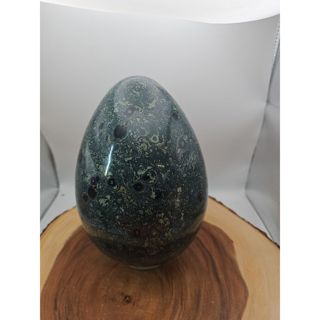 15.2LB Natural Kambaba Jasper Quartz Crystal With Jade Ring Stand
