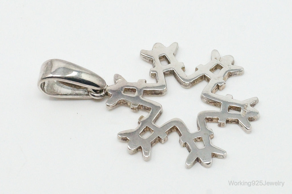 Large Vintage Mexico Snowflake Sterling Silver Pendant | Jewelry > Necklaces > Pendants | Wiccan Center