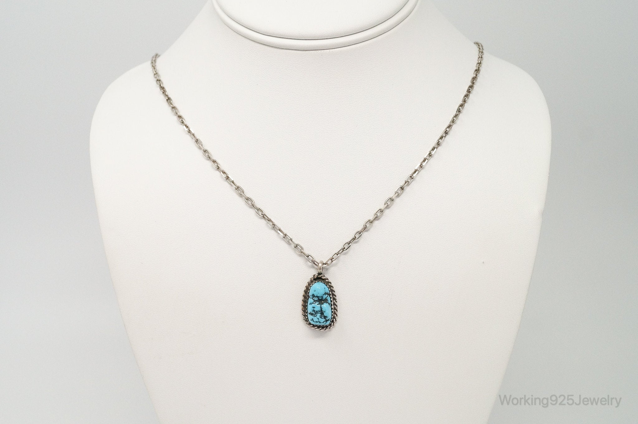 VTG Handmade Native American George Lee Turquoise Sterling Silver Necklace | Jewelry > Necklaces > Pendants | Wiccan Center
